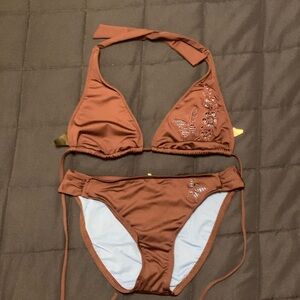 2 pc swimsuit purple /blue butterflies